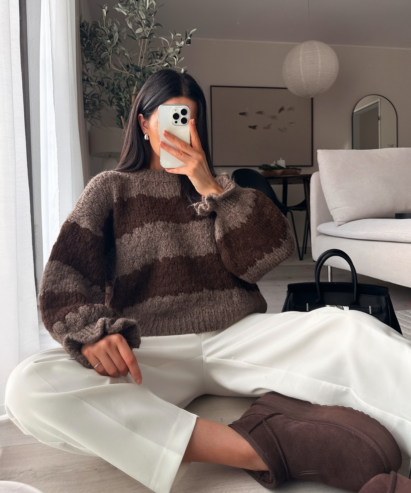 Pullover Dilena Streifen Braun Ladypolitan ♡