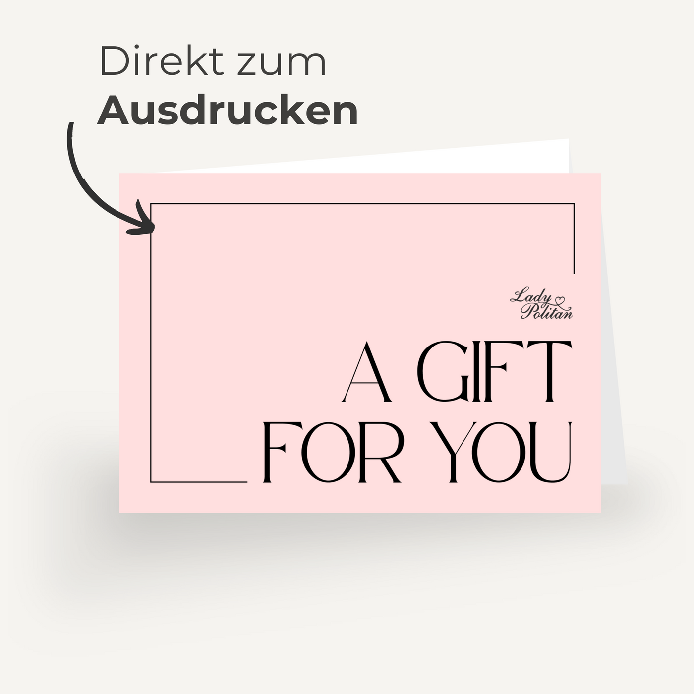 Gutschein Email 25€-500€ Geschenkgutscheine Ladypolitan - Fashion Onlineshop für Damen