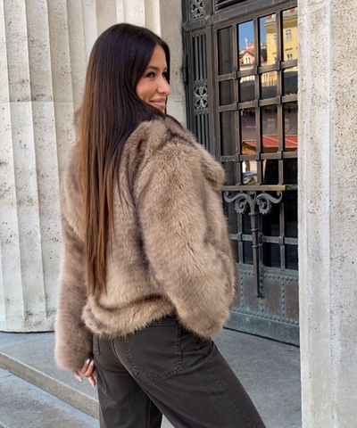 Felljacke Romina Braun