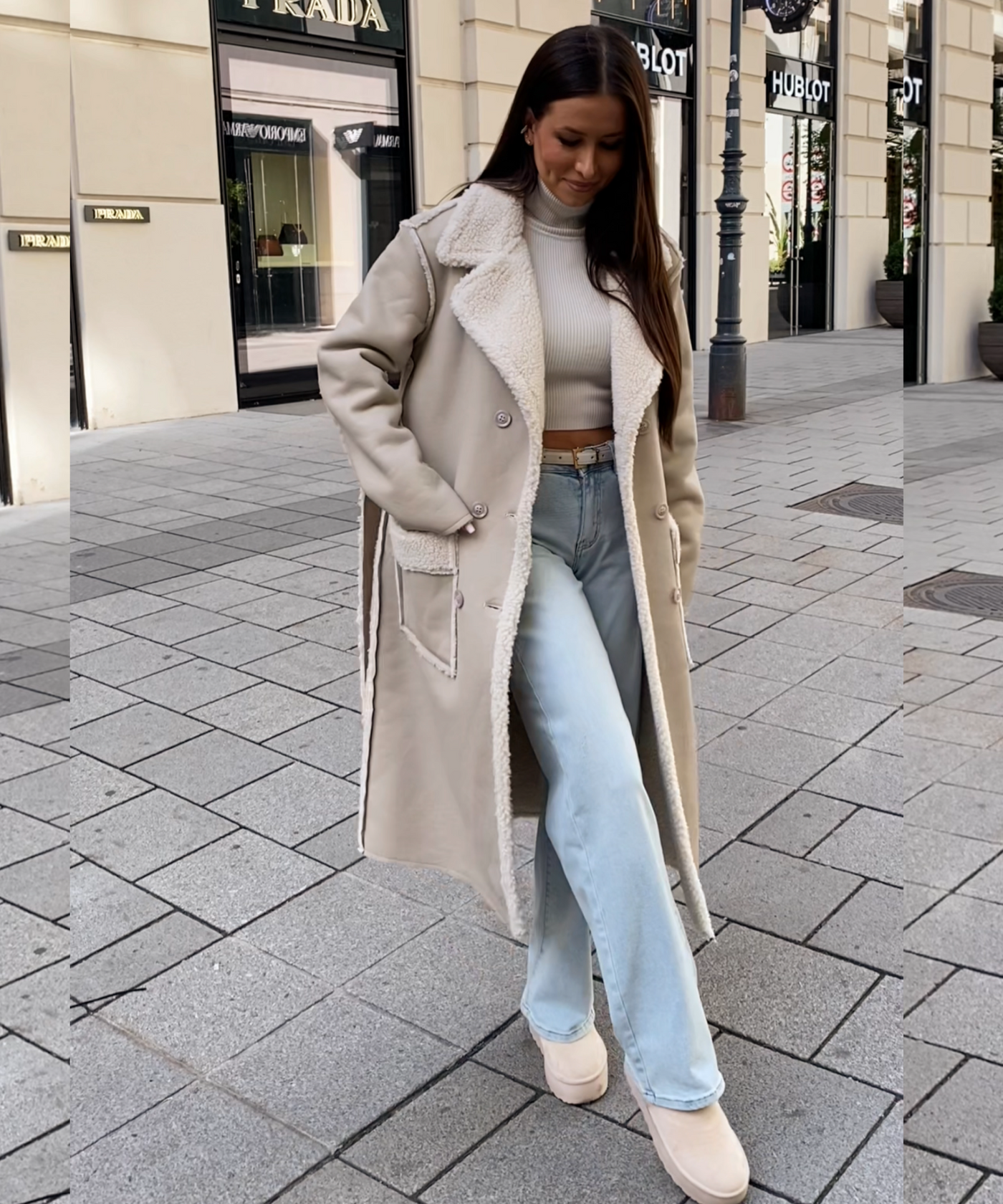 Fellmantel Livia Beige Ladypolitan ♡