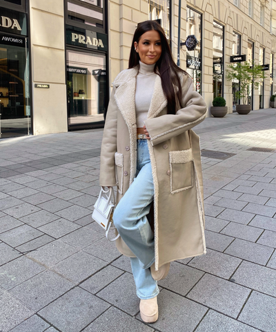 Fellmantel Livia Beige