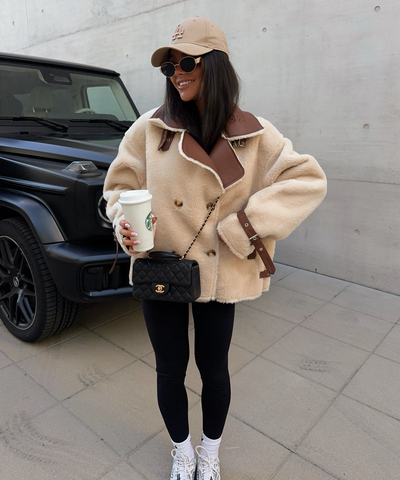 Teddy Fell Jacke Ella Beige Ladypolitan ♡