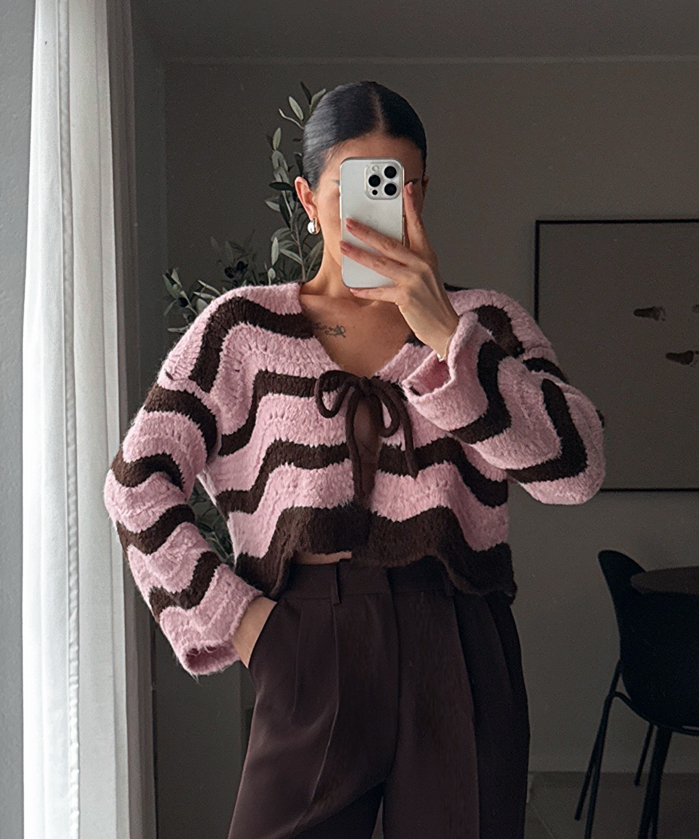 Strickjacke Leali Rosa Braun Ladypolitan ♡