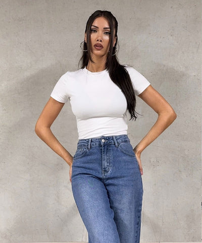 Stretch Extra Wide Leg Jeans Summer Blau Ladypolitan ♡