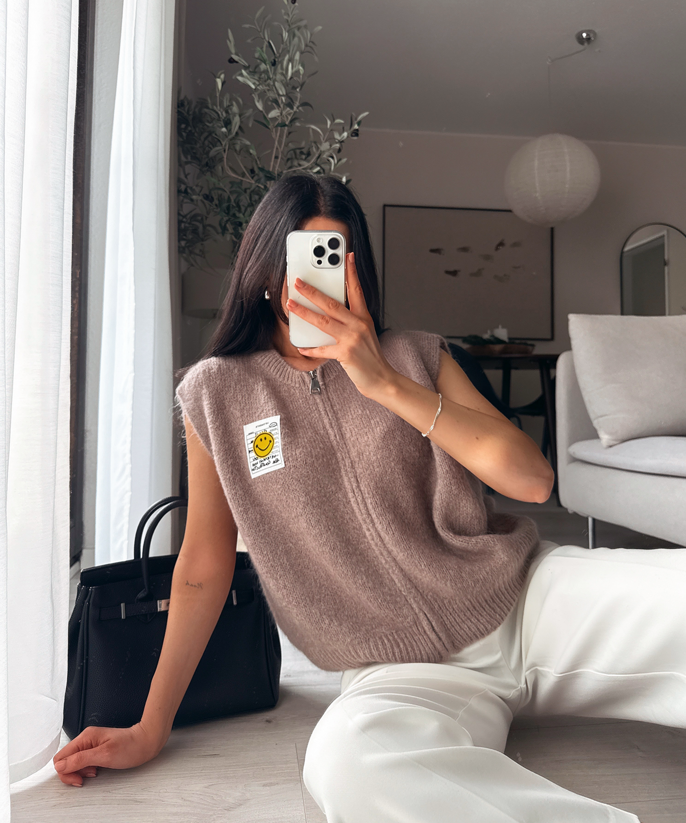 Zip Weste Smiley Naia Taupe Ladypolitan ♡