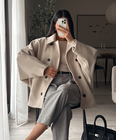 Oversize Jacke Joana Hellbeige Ladypolitan ♡