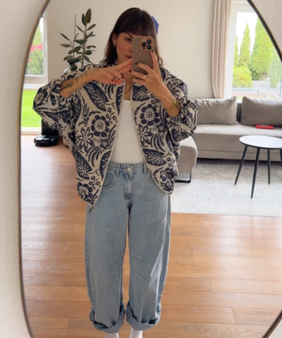 Jacke Flower Dunkelblau