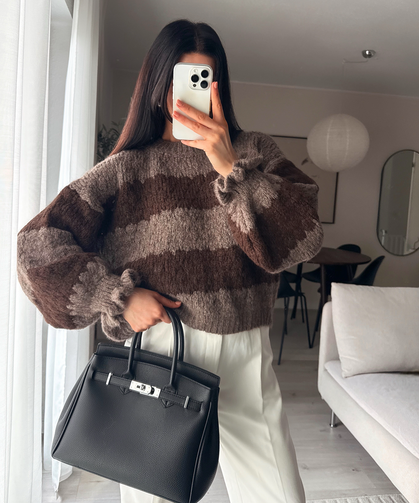 Pullover Dilena Streifen Braun Ladypolitan ♡