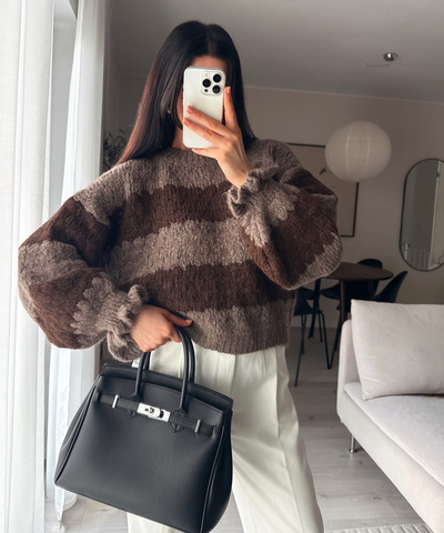 Pullover Dilena Streifen Braun Ladypolitan ♡