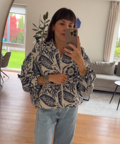 Jacke Flower Dunkelblau