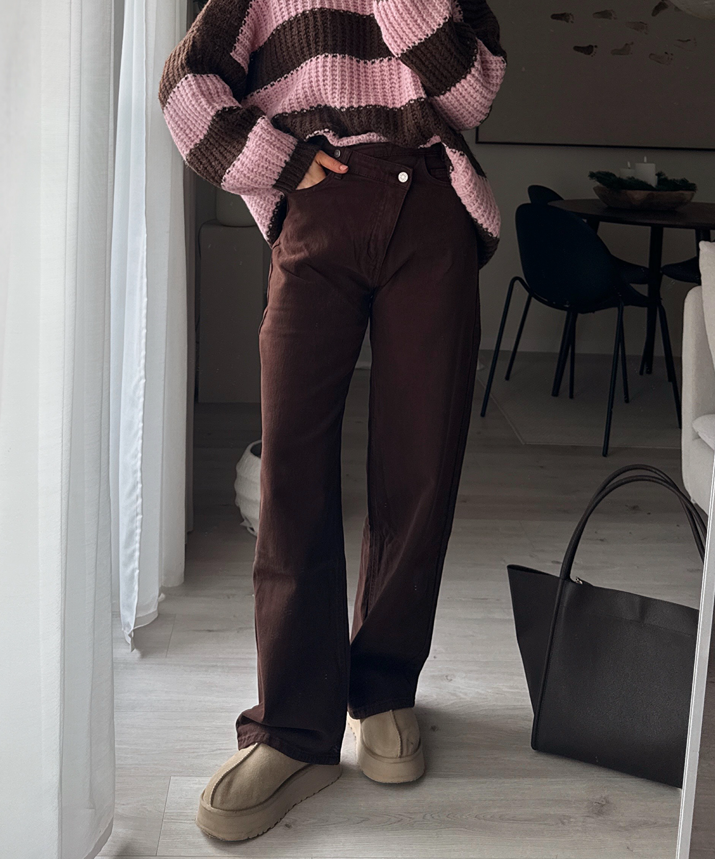 Stretch Straight Leg Jeans Galia Braun Ladypolitan ♡