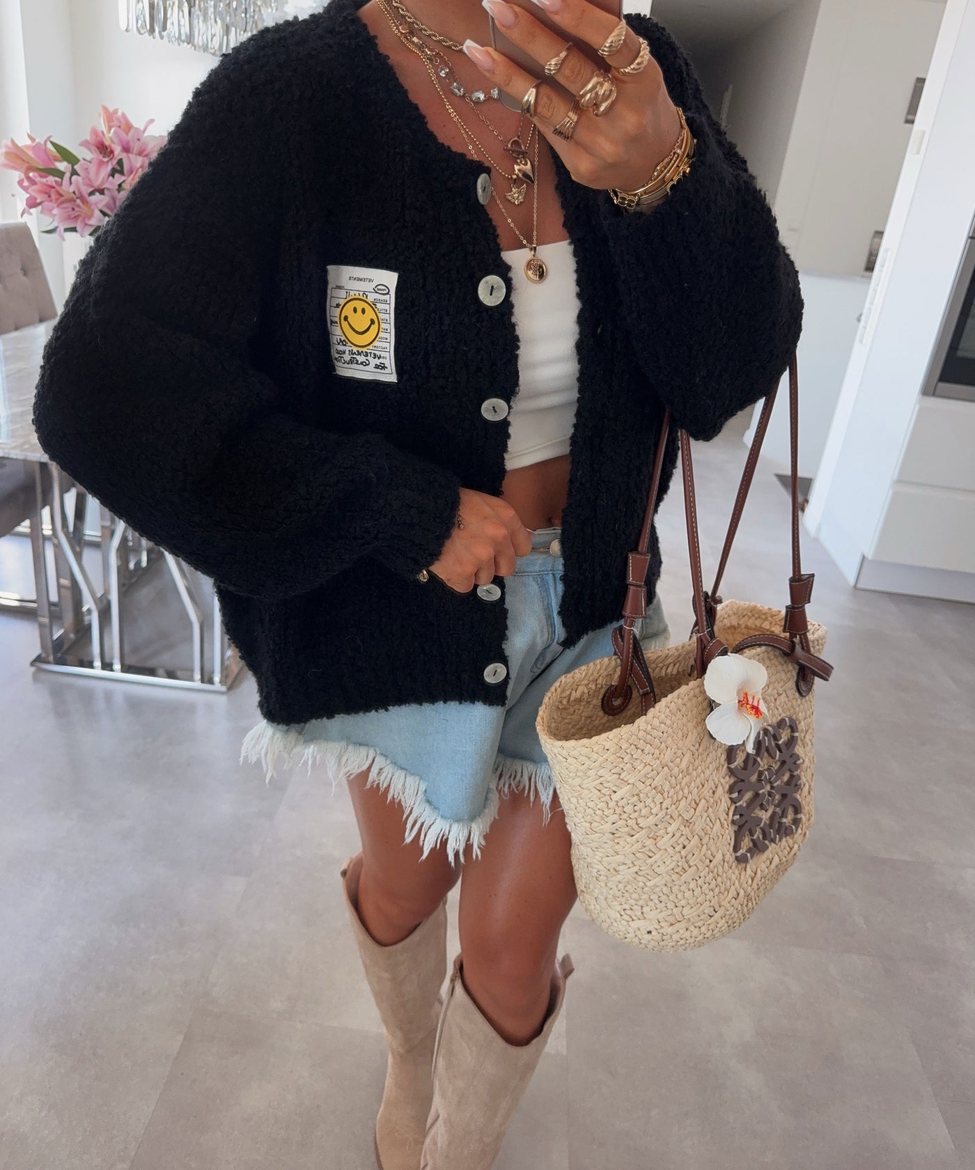 Boucle Cardigan Lalya Schwarz Ladypolitan ♡