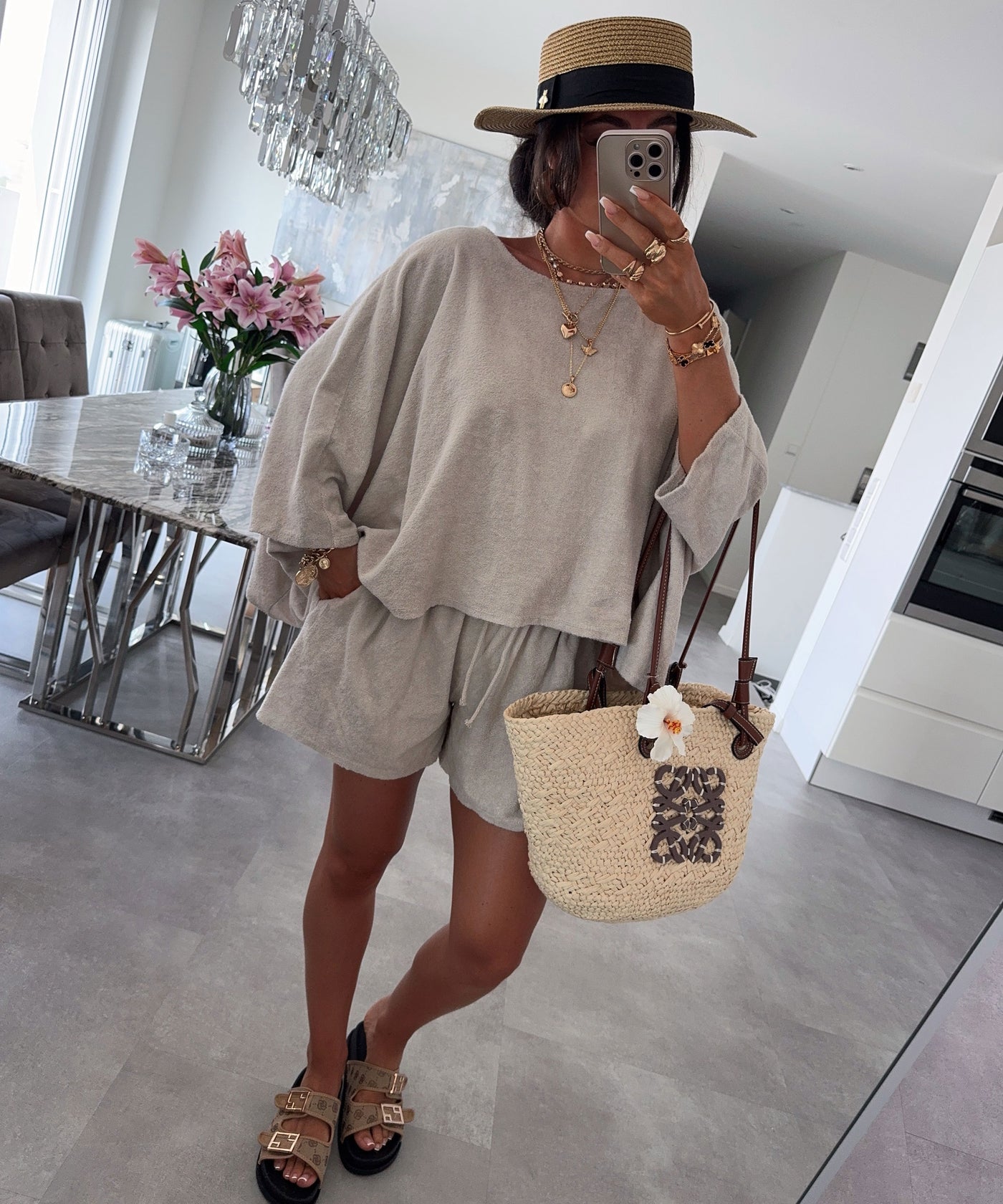 Baumwoll Oberteil Hila Beige Ladypolitan ♡