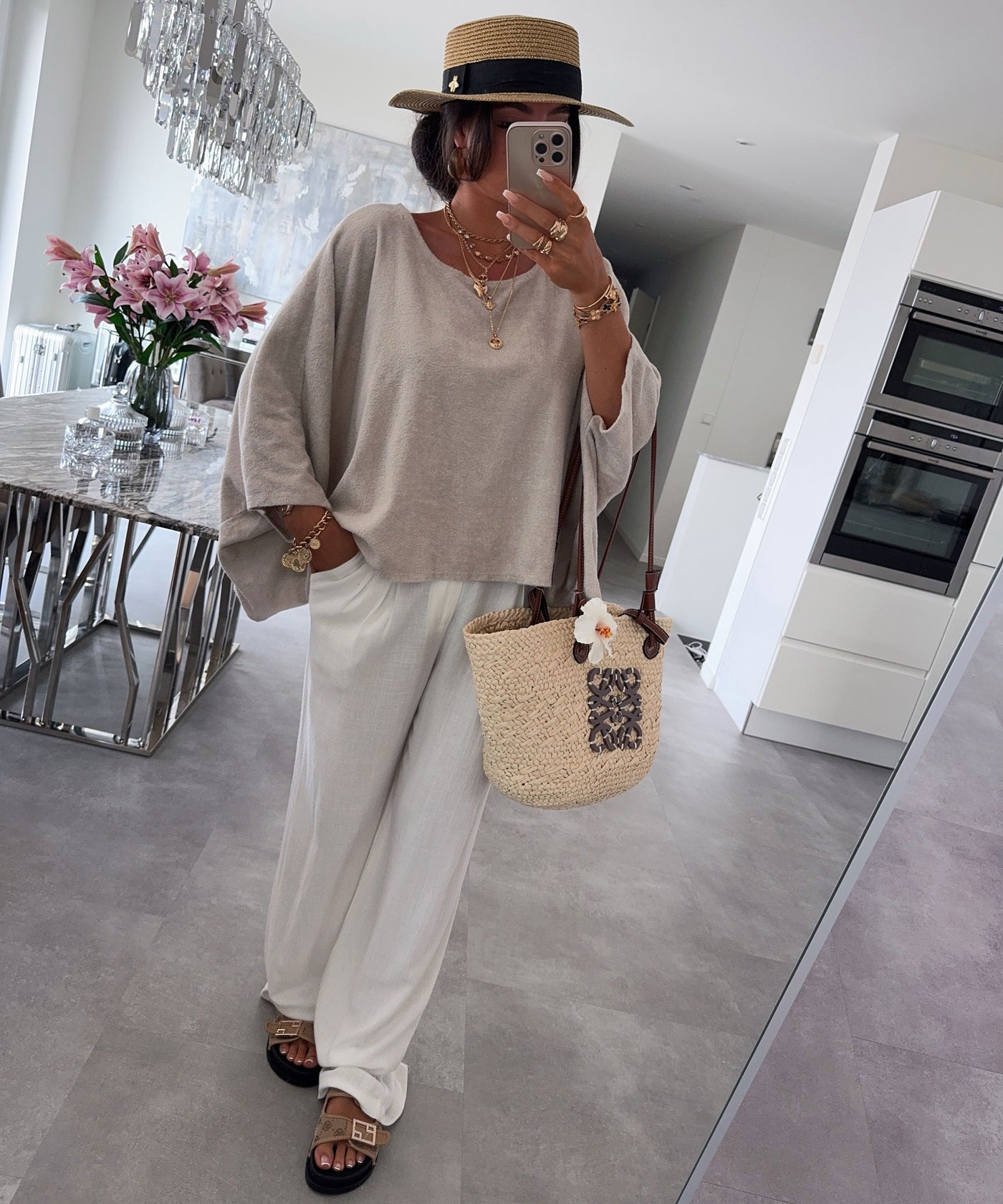 Baumwoll Oberteil Hila Beige Ladypolitan ♡