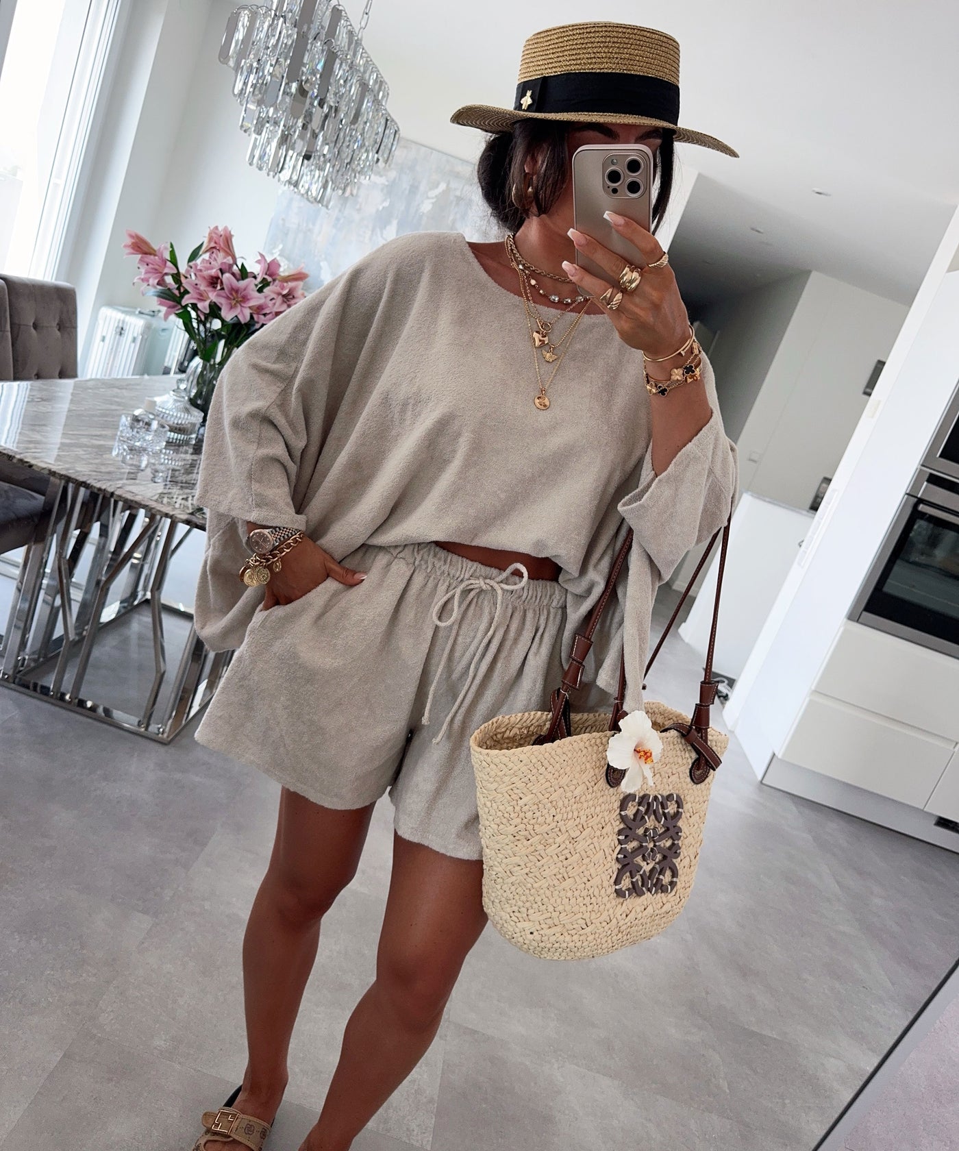 Baumwoll Oberteil Hila Beige Ladypolitan ♡