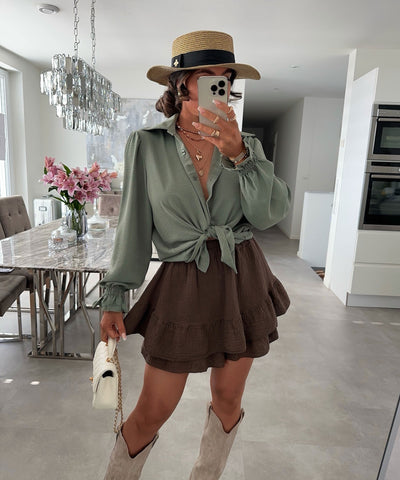 Bluse Diona Khaki Ladypolitan ♡