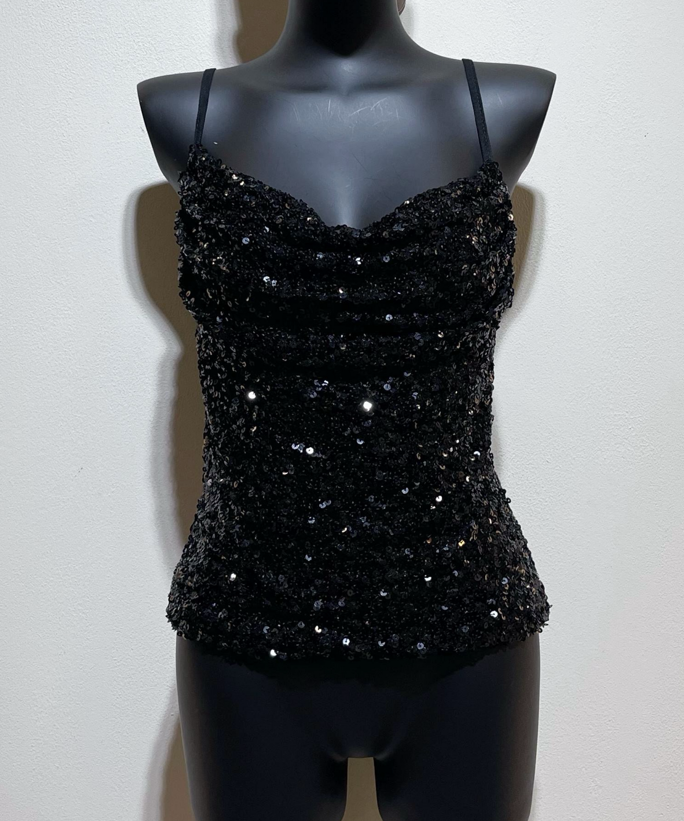 Top Merle Glitzer Schwarz