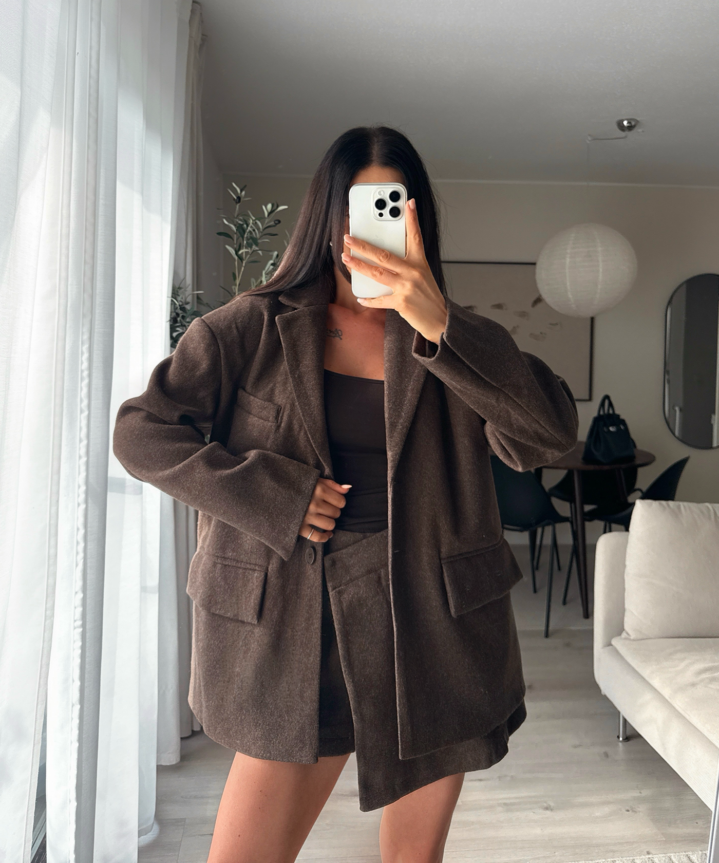Wollfilz Look Blazer Sara Dunkelbraun