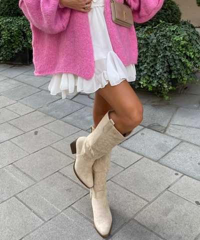 Cowboy Stiefel Selenay Beige Hoch Ladypolitan ♡