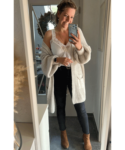 Cardigan Leilani Kurz Beige  Ladypolitan - Fashion Onlineshop für Damen   