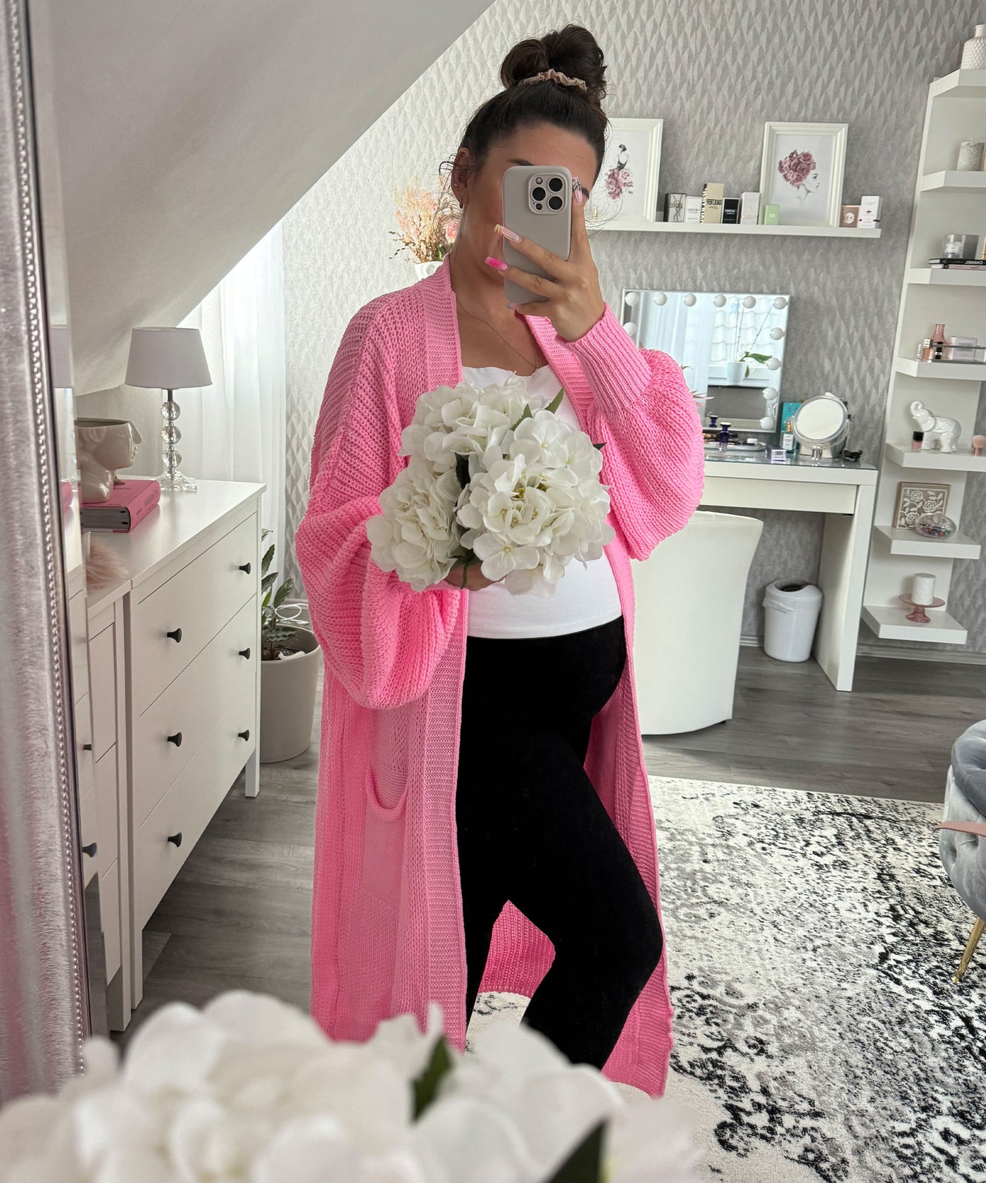 Cardigan Leilani Lang Hellpink  Ladypolitan - Fashion Onlineshop für Damen   