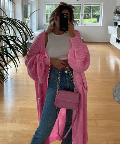 Cardigan Leilani Lang Hellpink  Ladypolitan - Fashion Onlineshop für Damen   