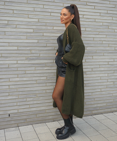 Cardigan Leilani Lang Khaki  Ladypolitan - Fashion Onlineshop für Damen   