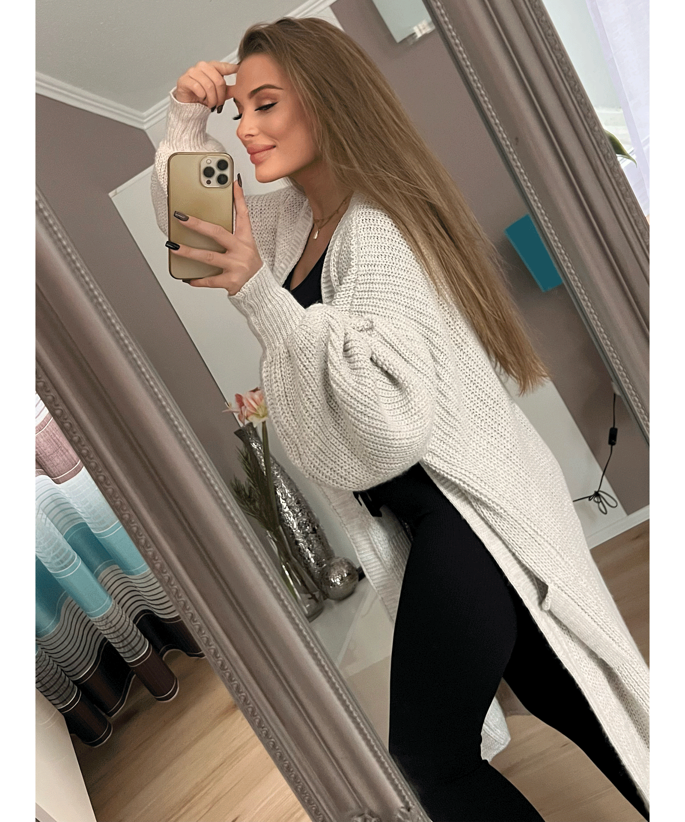 Cardigan Leilani lang Beige  Ladypolitan - Fashion Onlineshop für Damen   