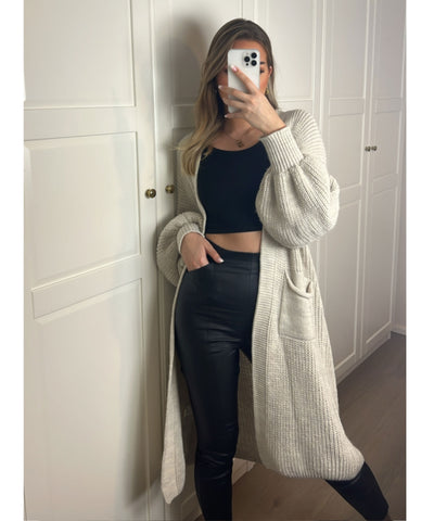 Cardigan Leilani lang Beige  Ladypolitan - Fashion Onlineshop für Damen   