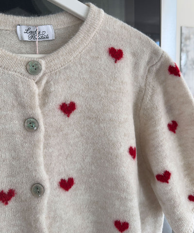 Cardigan Lene mit Herzen Rot Ladypolitan ♡