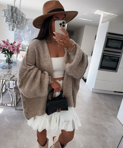Cardigan Ray Taupe Ladypolitan ♡