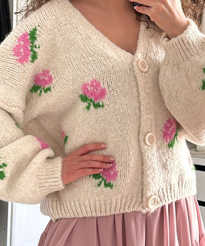 Cardigan Rose Beige Ladypolitan ♡