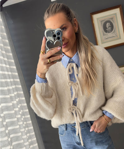 Cardigan Schleife Fia Beige Ladypolitan ♡