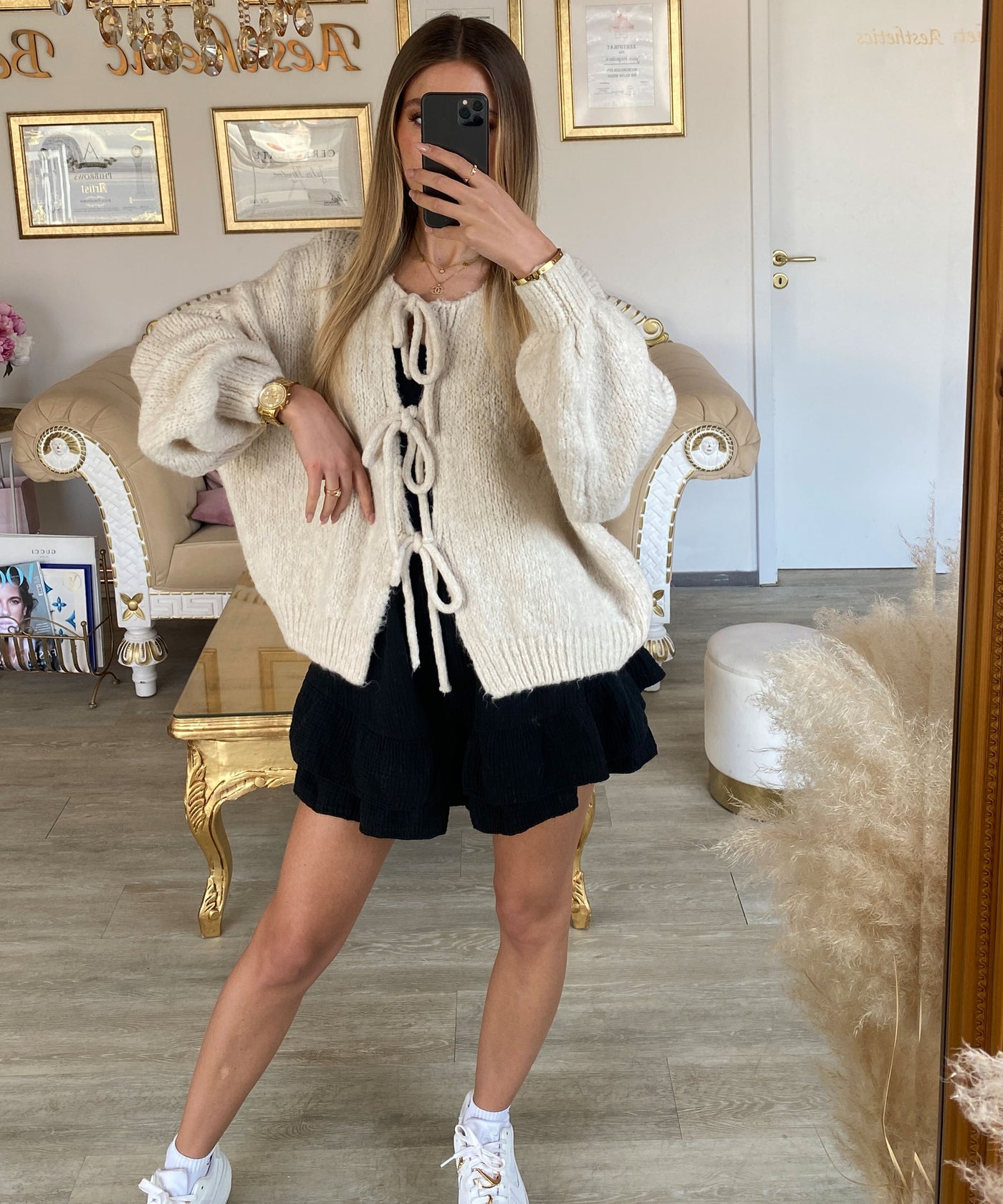 Cardigan Schleife Fia Beige Ladypolitan ♡