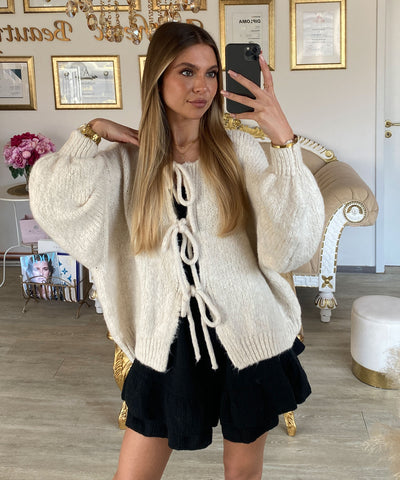 Cardigan Schleife Fia Beige Ladypolitan ♡