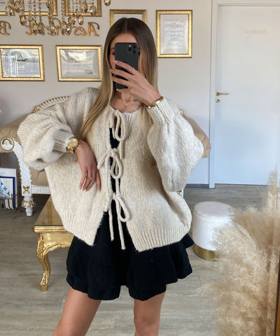 Cardigan Schleife Fia Beige Ladypolitan ♡