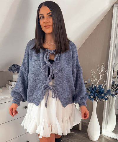 Cardigan Schleife Fia Jeansblau Ladypolitan ♡