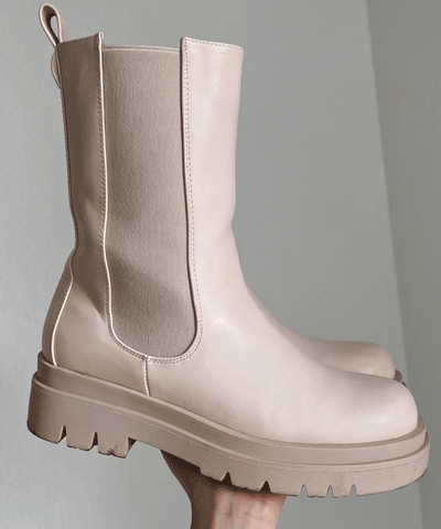 Chelsea Boots Long Beige  Ladypolitan - Fashion Onlineshop für Damen   