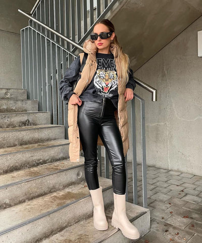 Chelsea Boots Long Beige  Ladypolitan - Fashion Onlineshop für Damen   