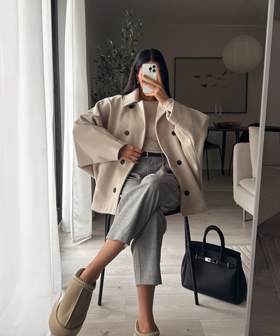 Oversize Jacke Joana Hellbeige Ladypolitan ♡