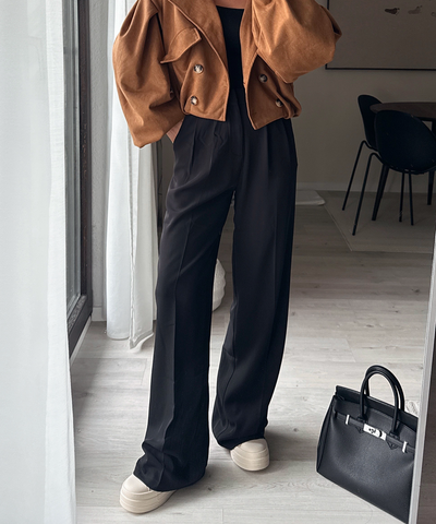 Bundfaltenhose Cleo Schwarz