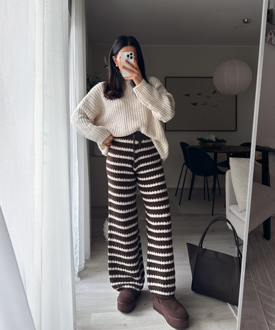 Strickhose Lilya Streifen Braun Ladypolitan ♡