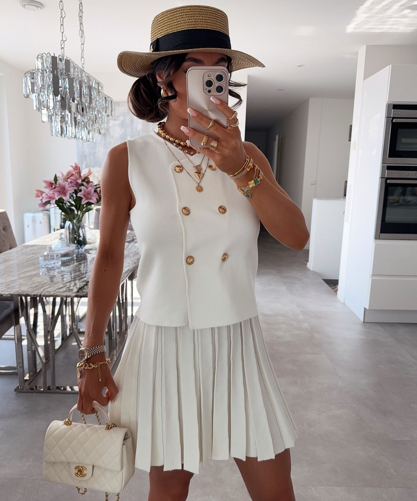 Faltenrock Greta Weiß Ladypolitan ♡