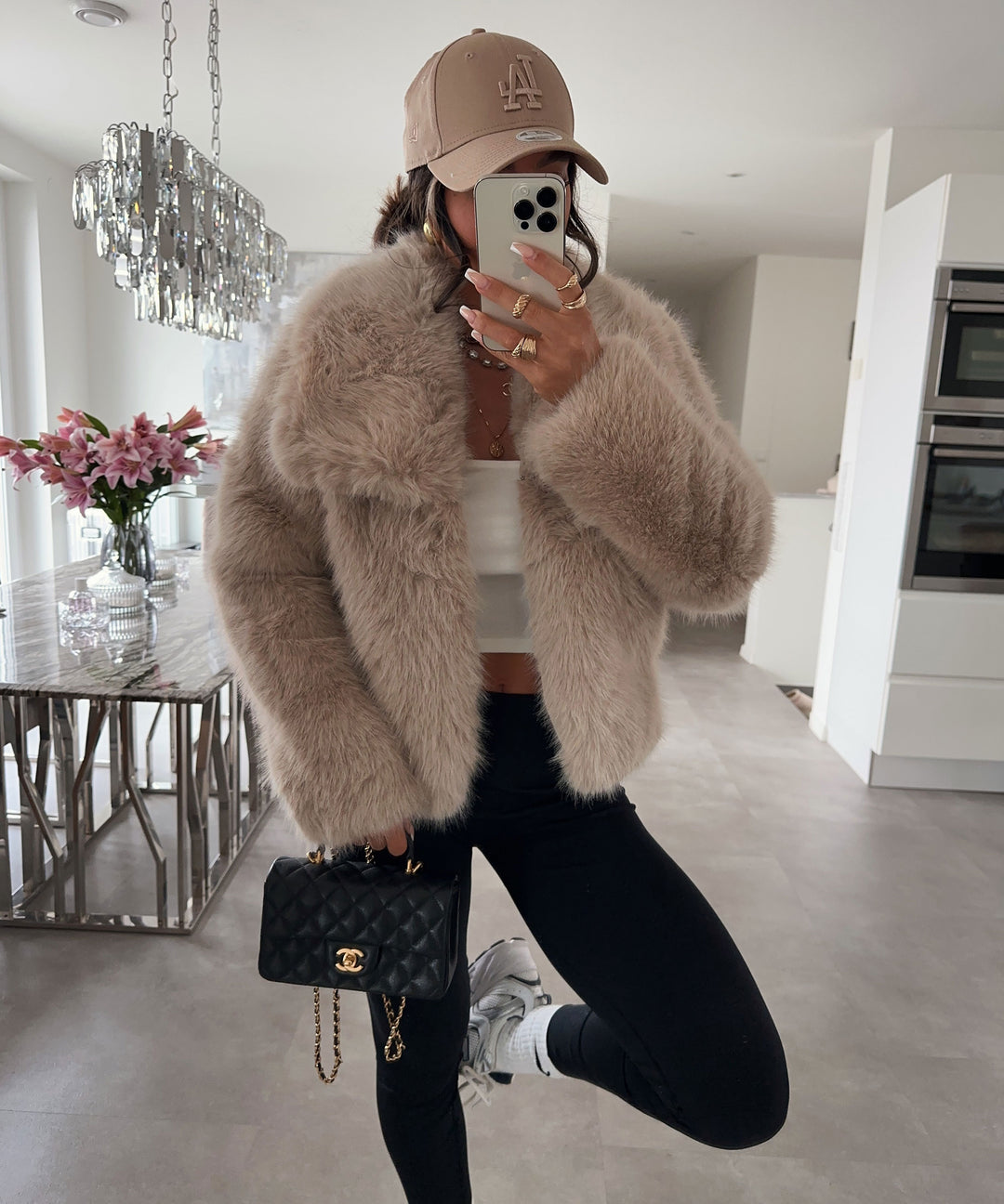 Jacket Wintermantel Fellkapuze Parka Kurzmantel Mit Fellkapuze