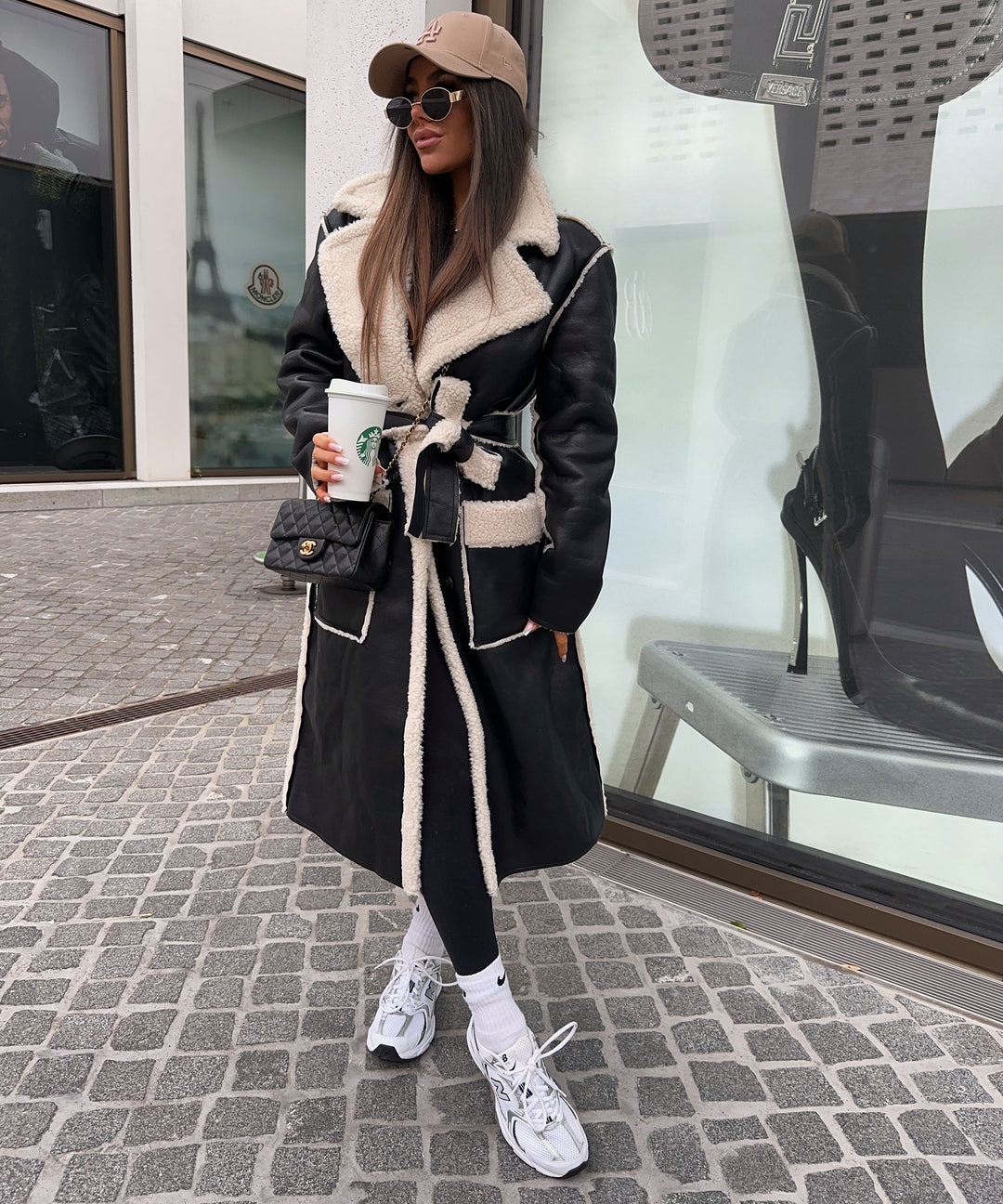 Manteau D'hiver Femme Noir Et Blanc - Taille 46 - Neuf Avec étiquettes - Style Blazer