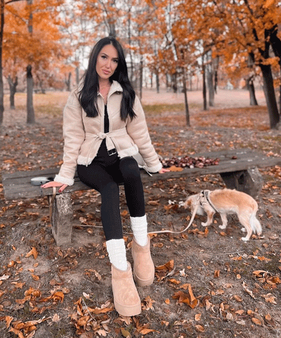 Gefütterte Plateau Boots Nina Camel  Ladypolitan ♡   
