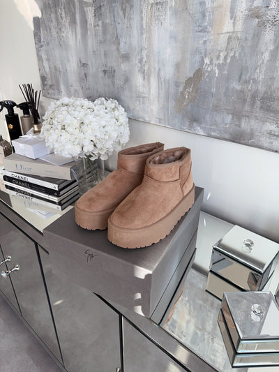 Gefütterte Plateau Boots Nina Camel  Ladypolitan ♡   