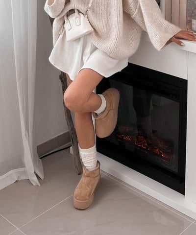 Gefütterte Plateau Boots Nina Camel  Ladypolitan ♡   