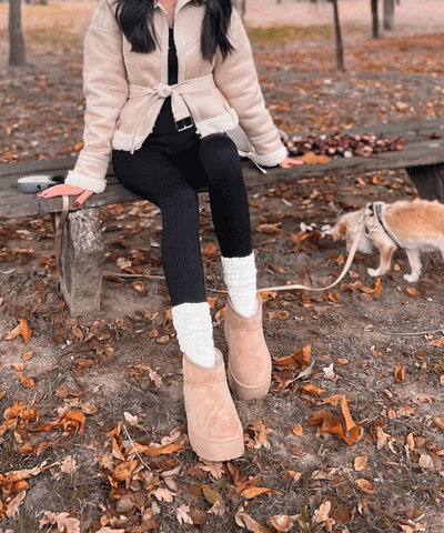 Gefütterte Plateau Boots Nina Camel  Ladypolitan ♡   