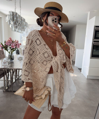 Häkel Cardigan Priya Beige Ladypolitan ♡